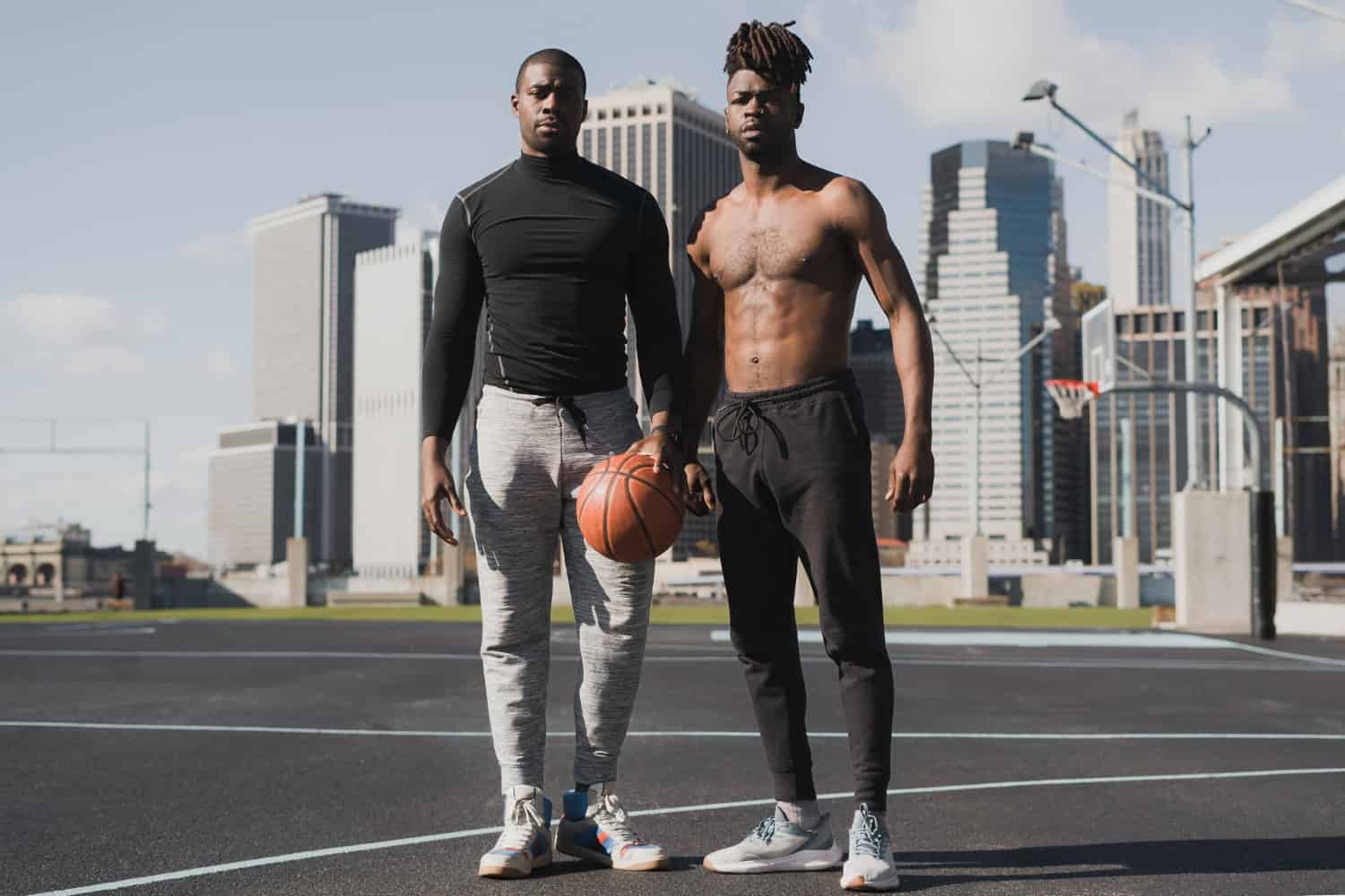 Hybrid athletes ready for a basketball game